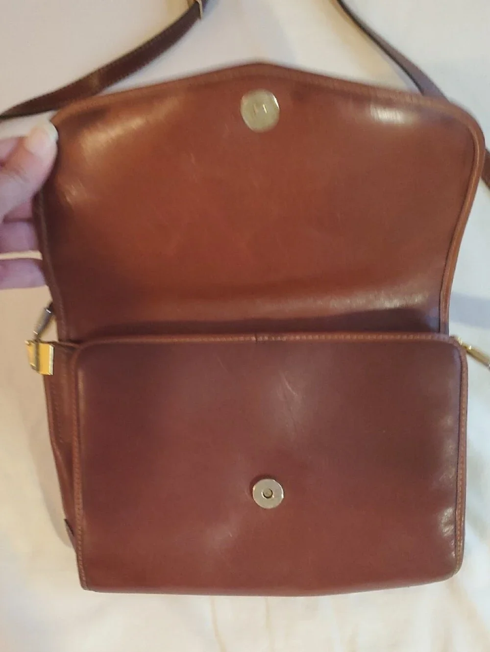 Vintage Lambardo Brown Crossbody Leather Bag - Women's Shoulder Purse